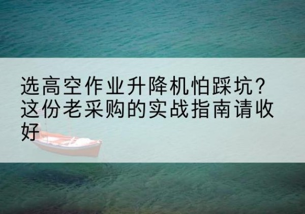丘北高空作业升降机厂家推荐-选高空作业升降机怕踩坑？这份老采购的实战指南请收好