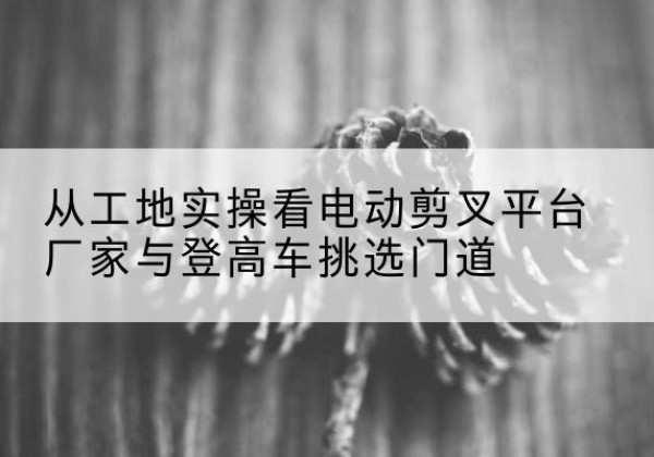 丘北电动剪叉升降平台厂家-从工地实操看电动剪叉平台厂家与登高车挑选门道
